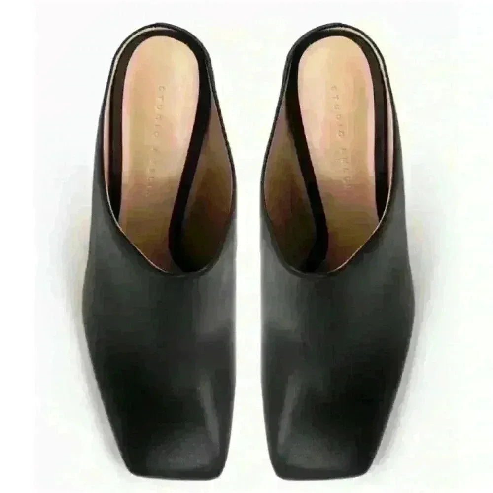 Studio Amelia “Chisel 90 Mule" In Black Leather Size 38 Or Us Size 8 Euc! — image 5 of 8